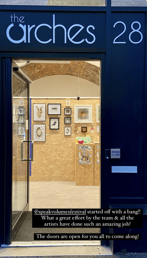 A photo of the door, the entrance to the art gallery.